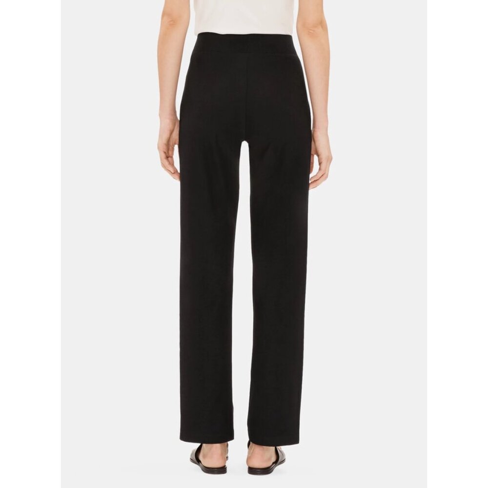 Eileen‎ Fisher System Washable Stretch Crepe Straight Pants Office Work Black XS - Picture 2 of 11